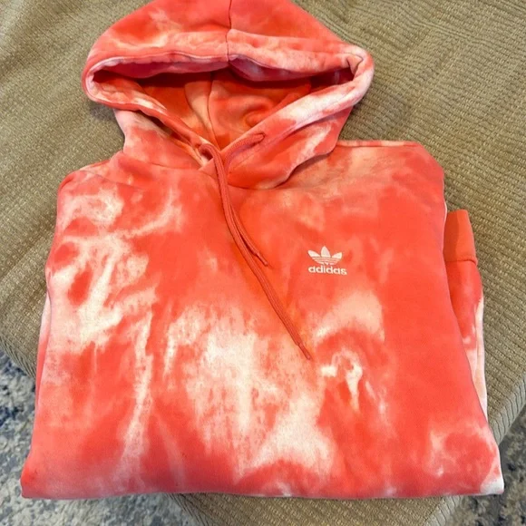 adidas Sweaters Pink White Tie Dye Hoodie Poshmark